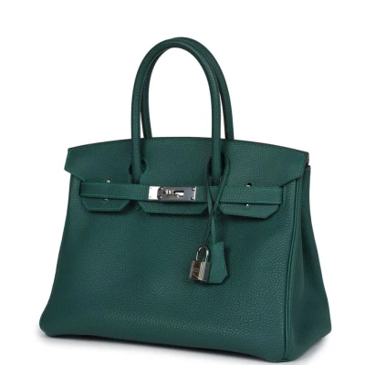 Hermes Birkin 30 Malachite Togo Palladium Hardware