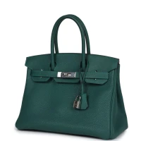 Hermes Birkin 30 Malachite Togo Palladium Hardware