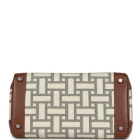 Hermes Birkin 30 Marron D'Inde Buffalo and Mosaique Canvas Palladium Hardware
