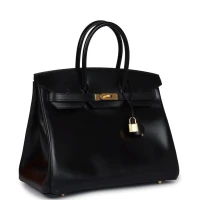 Hermes Birkin 35 Black Box Gold Hardware Hermes Birkin 35 Black Box Gold Hardware