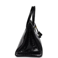 Hermes Birkin 35 Black Shiny Porosus Crocodile Gold Hardware Hermes Birkin 35 Black Shiny Porosus Crocodile Gold Hardware