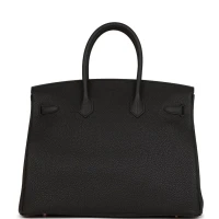 Hermes Birkin 35 Black Togo Rose Gold Hardware Hermes Birkin 35 Black Togo Rose Gold Hardware