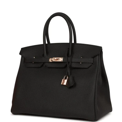 Hermes Birkin 35 Black Togo Rose Gold Hardware Hermes Birkin 35 Black Togo Rose Gold Hardware