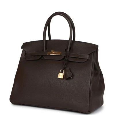 Hermes Birkin 35 Chocolate Togo Gold Hardware Hermes Birkin 35 Chocolate Togo Gold Hardware