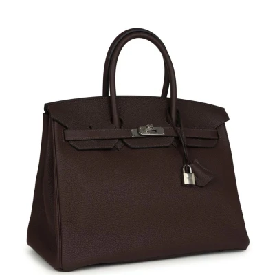 Hermes Birkin 35 Chocolate Togo Palladium Hardware Hermes Birkin 35 Chocolate Togo Palladium Hardware