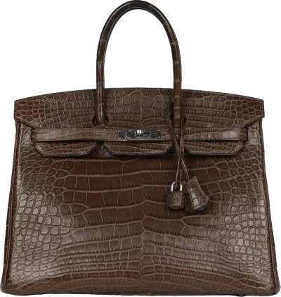 Hermes Birkin 35 Gris Elephant Matte Alligator Palladium Hardware Hermes Birkin 35 Gris Elephant Matte Alligator Palladium Hardware