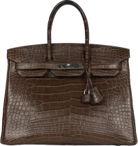 Hermes Birkin 35 Gris Elephant Matte Alligator Palladium Hardware Hermes Birkin 35 Gris Elephant Matte Alligator Palladium Hardware