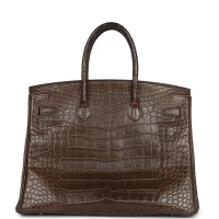 Hermes Birkin 35 Gris Elephant Matte Alligator Palladium Hardware Hermes Birkin 35 Gris Elephant Matte Alligator Palladium Hardware