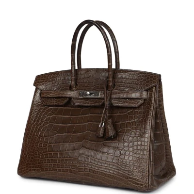 Hermes Birkin 35 Gris Elephant Matte Alligator Palladium Hardware Hermes Birkin 35 Gris Elephant Matte Alligator Palladium Hardware