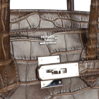 Hermes Birkin 35 Gris Elephant Matte Alligator Palladium Hardware Hermes Birkin 35 Gris Elephant Matte Alligator Palladium Hardware