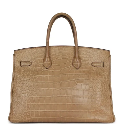 Hermes Birkin 35 Poussiere Matte Alligator Palladium Hardware Hermes Birkin 35 Poussiere Matte Alligator Palladium Hardware
