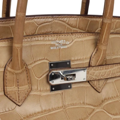 Hermes Birkin 35 Poussiere Matte Alligator Palladium Hardware Hermes Birkin 35 Poussiere Matte Alligator Palladium Hardware