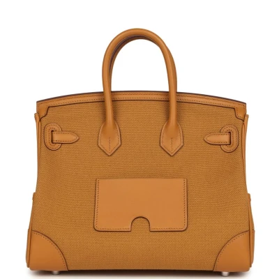 Hermes Birkin Cargo 25 Sesame Swift and Desert Toile Canvas Palladium Hardware Hermes Birkin Cargo 25 Sesame Swift and Desert Toile Canvas Palladium Hardware