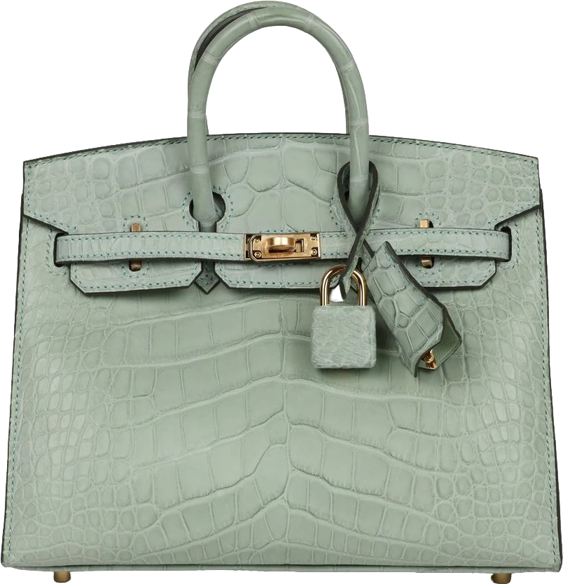 Hermes Birkin Sellier 20 Vert D'eau Matte Alligator Gold Hardware