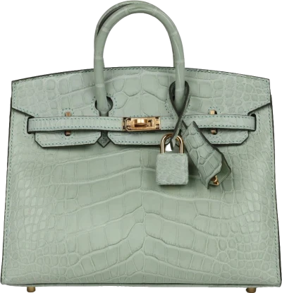 Hermes Birkin Sellier 20 Vert D'eau Matte Alligator Gold Hardware Hermes Birkin Sellier 20 Vert D'eau Matte Alligator Gold Hardware