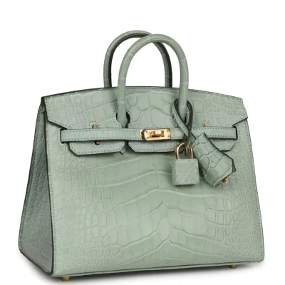 Hermes Birkin Sellier 20 Vert D'eau Matte Alligator Gold Hardware Hermes Birkin Sellier 20 Vert D'eau Matte Alligator Gold Hardware