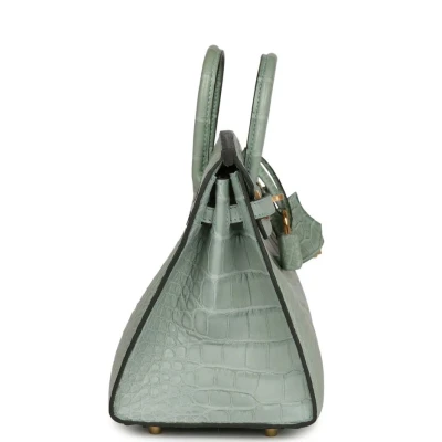 Hermes Birkin Sellier 20 Vert D'eau Matte Alligator Gold Hardware Hermes Birkin Sellier 20 Vert D'eau Matte Alligator Gold Hardware