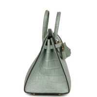 Hermes Birkin Sellier 20 Vert D'eau Matte Alligator Gold Hardware Hermes Birkin Sellier 20 Vert D'eau Matte Alligator Gold Hardware