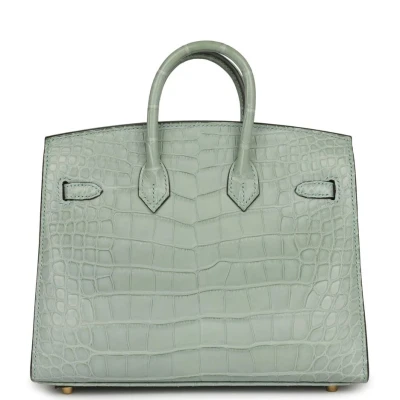 Hermes Birkin Sellier 20 Vert D'eau Matte Alligator Gold Hardware Hermes Birkin Sellier 20 Vert D'eau Matte Alligator Gold Hardware