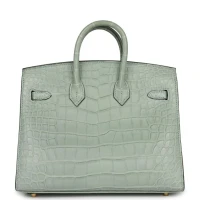 Hermes Birkin Sellier 20 Vert D'eau Matte Alligator Gold Hardware Hermes Birkin Sellier 20 Vert D'eau Matte Alligator Gold Hardware
