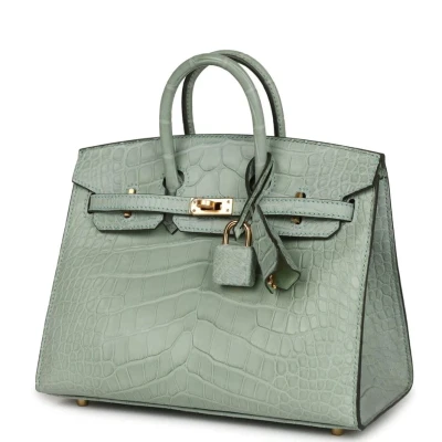 Hermes Birkin Sellier 20 Vert D'eau Matte Alligator Gold Hardware Hermes Birkin Sellier 20 Vert D'eau Matte Alligator Gold Hardware