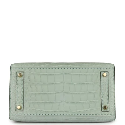 Hermes Birkin Sellier 20 Vert D'eau Matte Alligator Gold Hardware Hermes Birkin Sellier 20 Vert D'eau Matte Alligator Gold Hardware