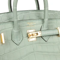Hermes Birkin Sellier 20 Vert D'eau Matte Alligator Gold Hardware Hermes Birkin Sellier 20 Vert D'eau Matte Alligator Gold Hardware