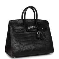 Hermes Birkin Sellier 25 Black Matte Alligator Palladium Hardware Hermes Birkin Sellier 25 Black Matte Alligator Palladium Hardware