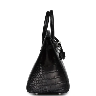 Hermes Birkin Sellier 25 Black Matte Alligator Palladium Hardware Hermes Birkin Sellier 25 Black Matte Alligator Palladium Hardware