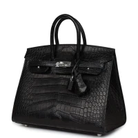 Hermes Birkin Sellier 25 Black Matte Alligator Palladium Hardware Hermes Birkin Sellier 25 Black Matte Alligator Palladium Hardware