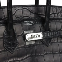 Hermes Birkin Sellier 25 Black Matte Alligator Palladium Hardware Hermes Birkin Sellier 25 Black Matte Alligator Palladium Hardware