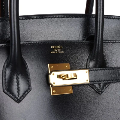 Hermes Birkin Sellier 30 Black Box Gold Hardware Hermes Birkin Sellier 30 Black Box Gold Hardware