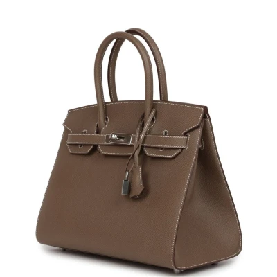 Hermes Birkin Sellier 30 Etoupe Epsom Palladium Hardware Hermes Birkin Sellier 30 Etoupe Epsom Palladium Hardware