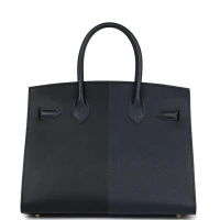 Hermes Casaque Birkin Sellier 30 Black, Bleu Indigo and Bleu Zanzibar Epsom Gold Hardware Hermes Casaque Birkin Sellier 30 Black, Bleu Indigo and Bleu Zanzibar Epsom Gold Hardware