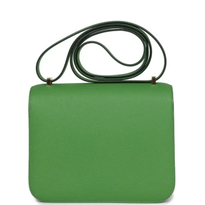 Hermes Constance 1-18 Vert Yucca Epsom Gold Hardware
