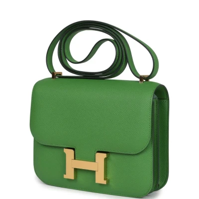 Hermes Constance 1-18 Vert Yucca Epsom Gold Hardware