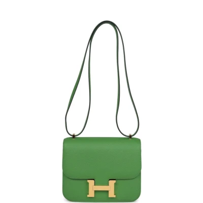 Hermes Constance 1-18 Vert Yucca Epsom Gold Hardware