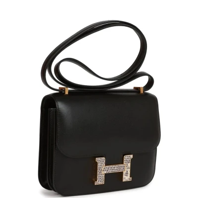 Hermes Constance 18 Black Tadelakt and Ombre Lizard Gold Hardware Hermes Constance 18 Black Tadelakt and Ombre Lizard Gold Hardware