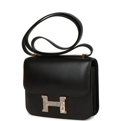Hermes Constance 18 Black Tadelakt and Ombre Lizard Gold Hardware Hermes Constance 18 Black Tadelakt and Ombre Lizard Gold Hardware