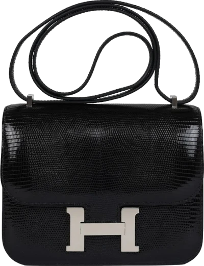Hermes Constance 18 Black Varanus Salvator Lizard Palladium Hardware Hermes Constance 18 Black Varanus Salvator Lizard Palladium Hardware