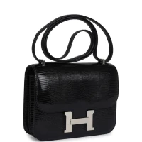 Hermes Constance 18 Black Varanus Salvator Lizard Palladium Hardware Hermes Constance 18 Black Varanus Salvator Lizard Palladium Hardware