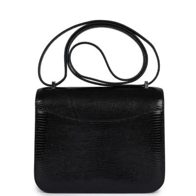 Hermes Constance 18 Black Varanus Salvator Lizard Palladium Hardware Hermes Constance 18 Black Varanus Salvator Lizard Palladium Hardware