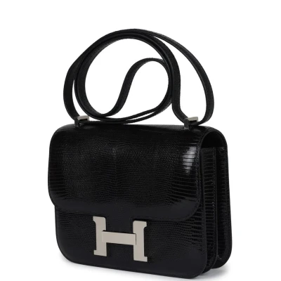 Hermes Constance 18 Black Varanus Salvator Lizard Palladium Hardware Hermes Constance 18 Black Varanus Salvator Lizard Palladium Hardware