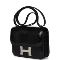 Hermes Constance 18 Black Varanus Salvator Lizard Palladium Hardware Hermes Constance 18 Black Varanus Salvator Lizard Palladium Hardware