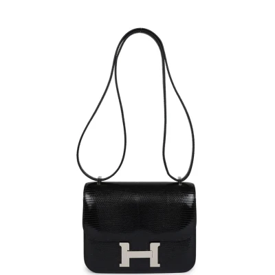 Hermes Constance 18 Black Varanus Salvator Lizard Palladium Hardware Hermes Constance 18 Black Varanus Salvator Lizard Palladium Hardware