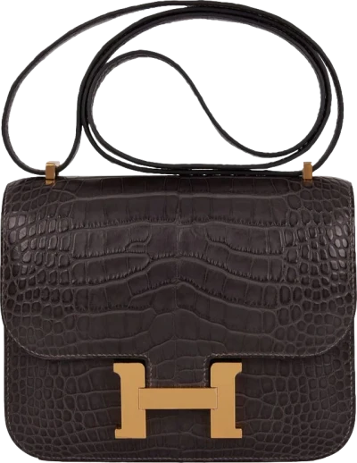 Hermes Constance 18 Graphite Matte Alligator Gold Hardware Hermes Constance 18 Graphite Matte Alligator Gold Hardware