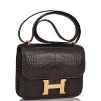 Hermes Constance 18 Graphite Matte Alligator Gold Hardware Hermes Constance 18 Graphite Matte Alligator Gold Hardware