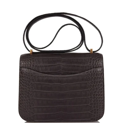 Hermes Constance 18 Graphite Matte Alligator Gold Hardware Hermes Constance 18 Graphite Matte Alligator Gold Hardware