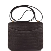 Hermes Constance 18 Graphite Matte Alligator Gold Hardware Hermes Constance 18 Graphite Matte Alligator Gold Hardware