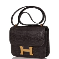Hermes Constance 18 Graphite Matte Alligator Gold Hardware Hermes Constance 18 Graphite Matte Alligator Gold Hardware